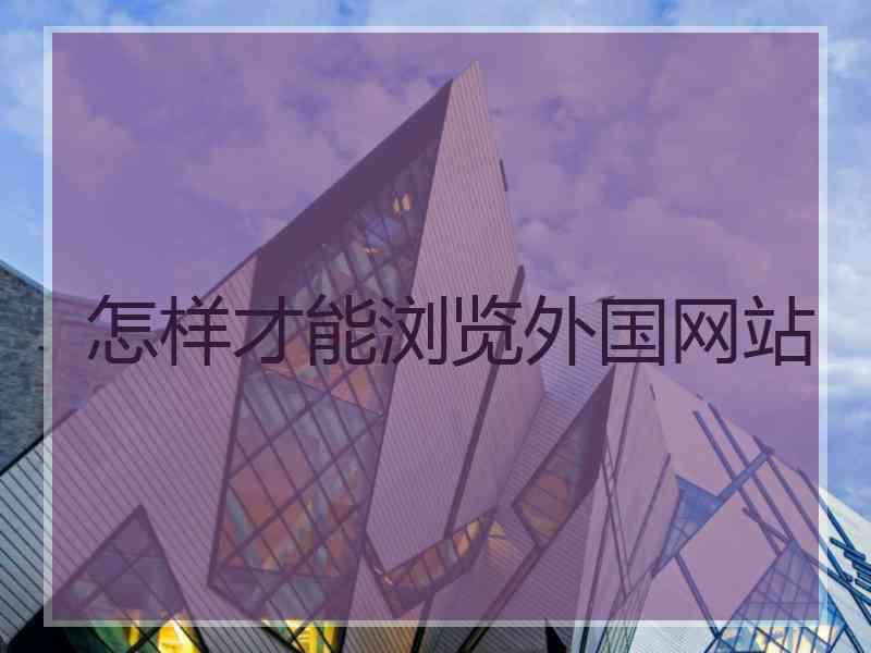 怎样才能浏览外国网站