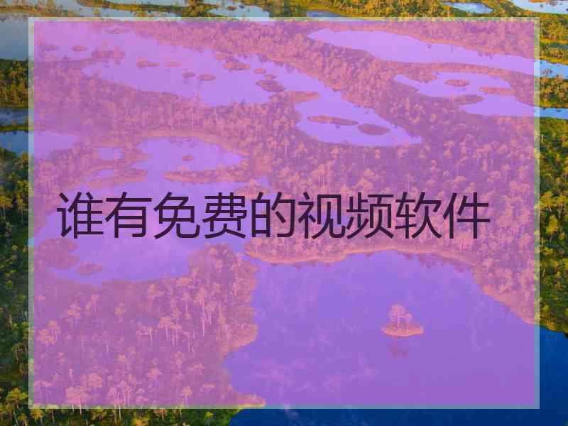 谁有免费的视频软件