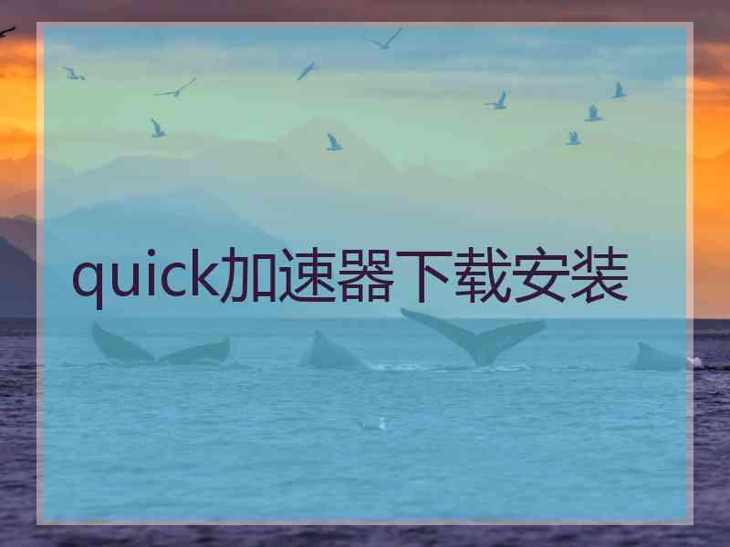 quick加速器下载安装