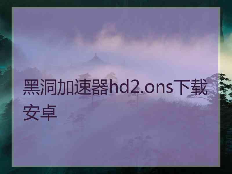 黑洞加速器hd2.ons下载安卓