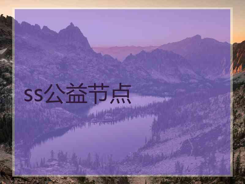 ss公益节点