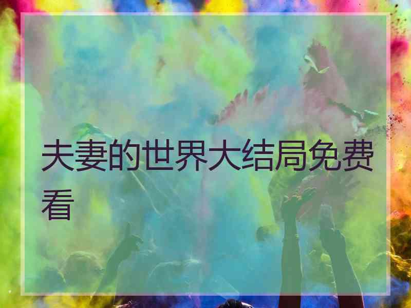 夫妻的世界大结局免费看