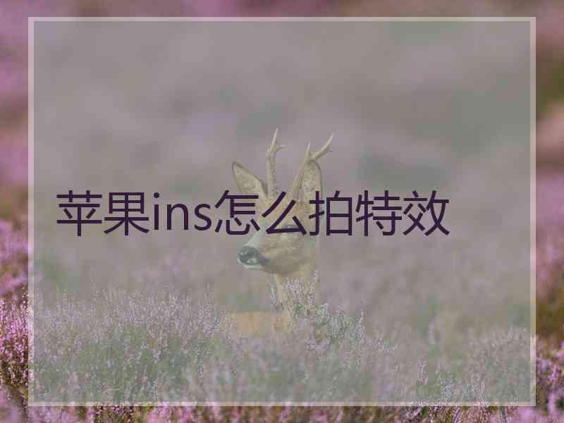苹果ins怎么拍特效