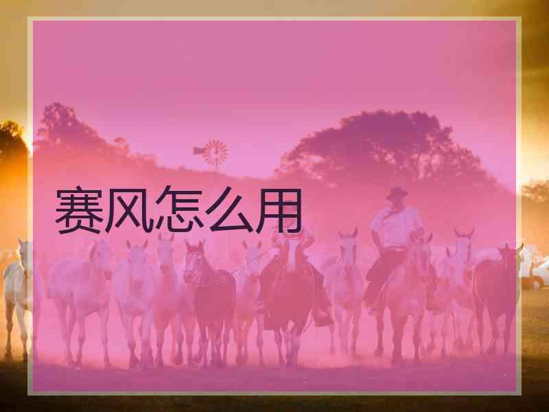 赛风怎么用