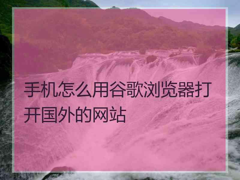 手机怎么用谷歌浏览器打开国外的网站
