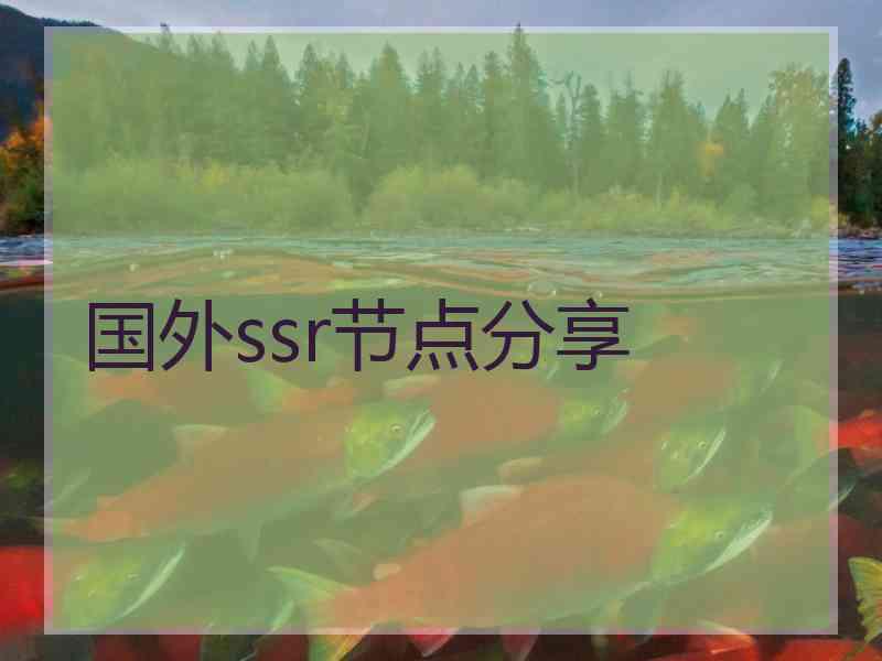 国外ssr节点分享