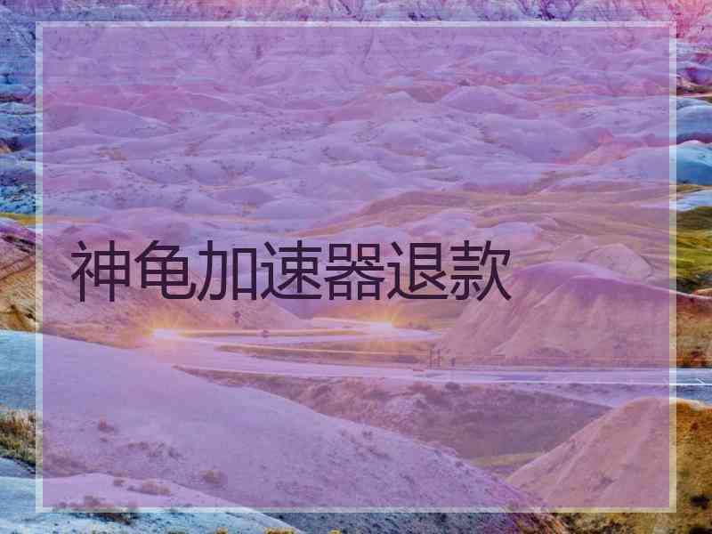 神龟加速器退款