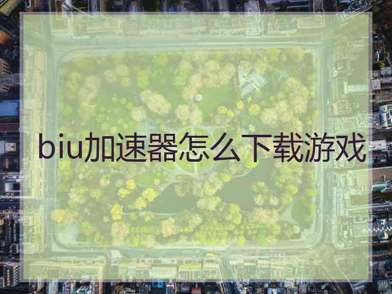 biu加速器怎么下载游戏