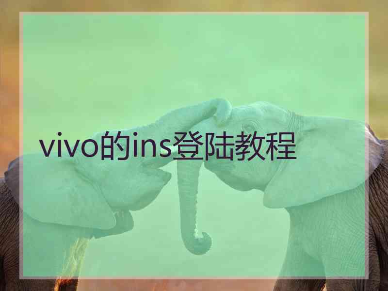 vivo的ins登陆教程