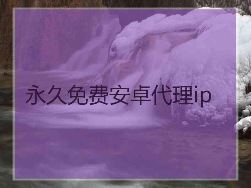 永久免费安卓代理ip