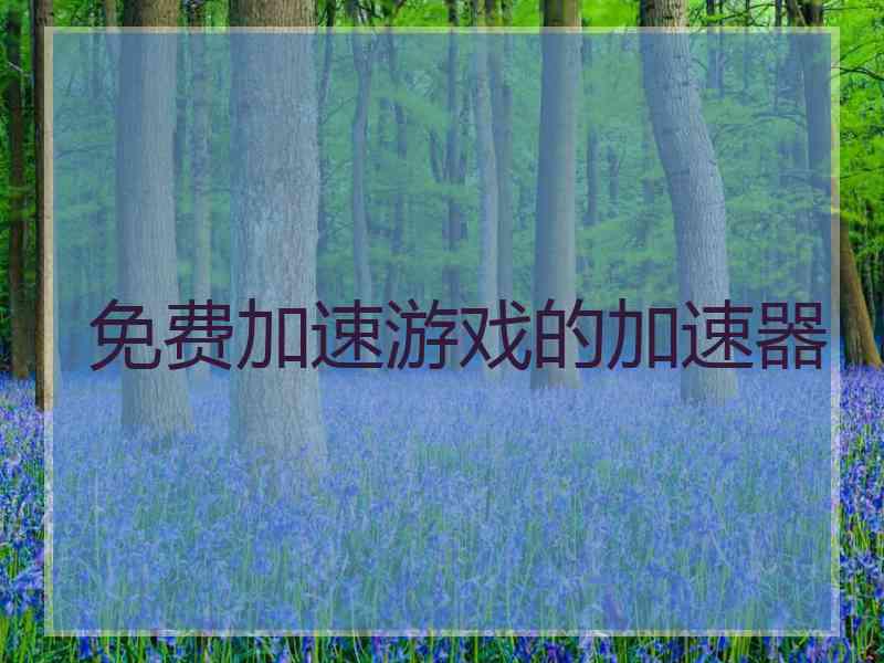 免费加速游戏的加速器