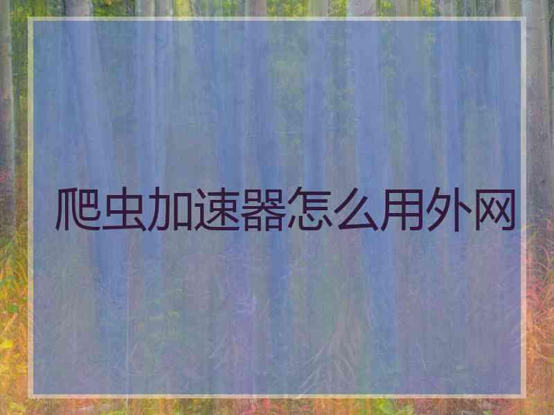 爬虫加速器怎么用外网