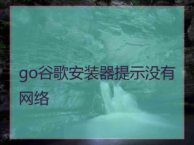 go谷歌安装器提示没有网络