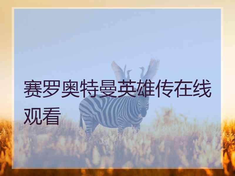 赛罗奥特曼英雄传在线观看