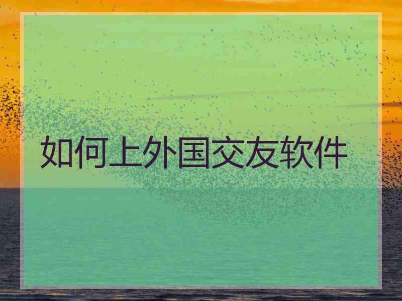 如何上外国交友软件