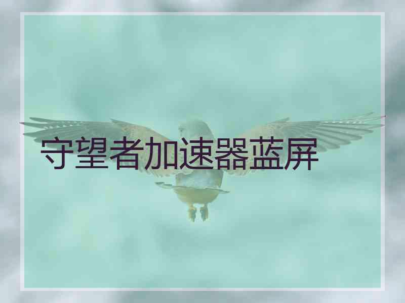 守望者加速器蓝屏