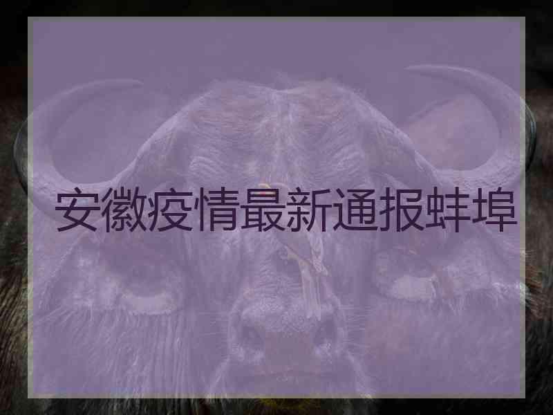 安徽疫情最新通报蚌埠