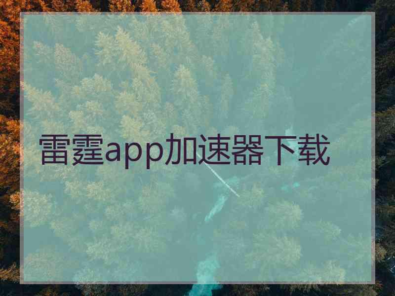 雷霆app加速器下载