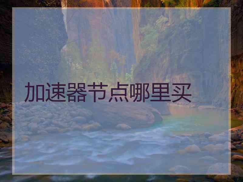 加速器节点哪里买