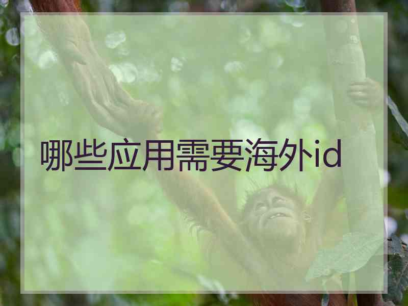 哪些应用需要海外id