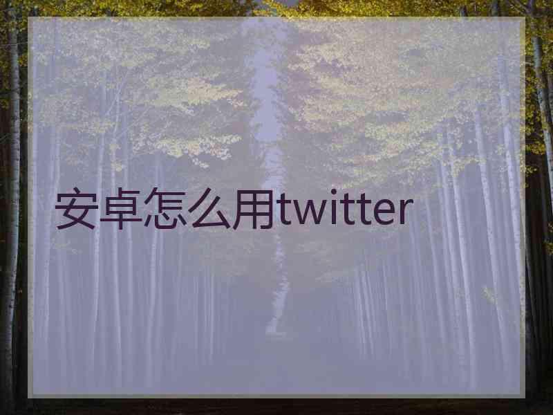 安卓怎么用twitter