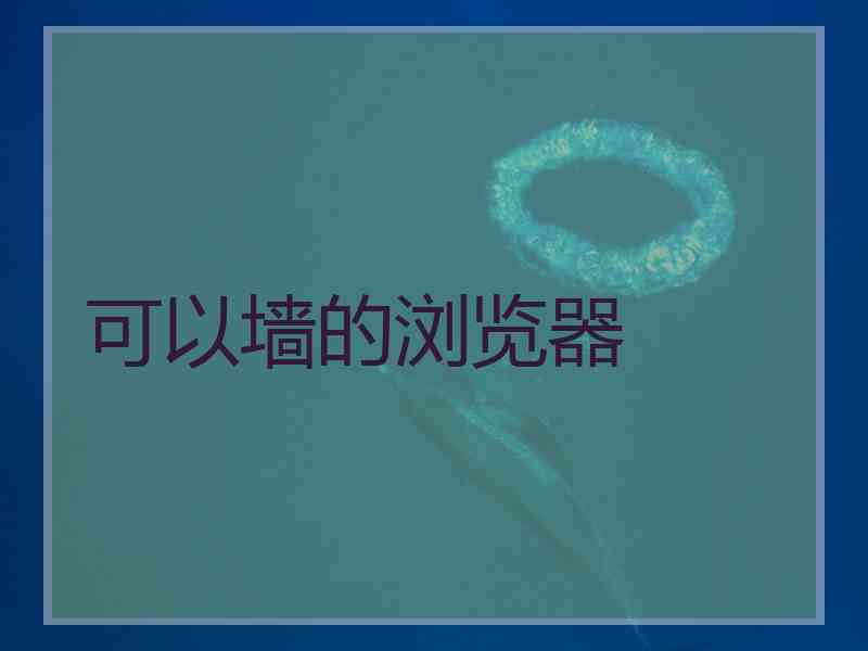可以墙的浏览器