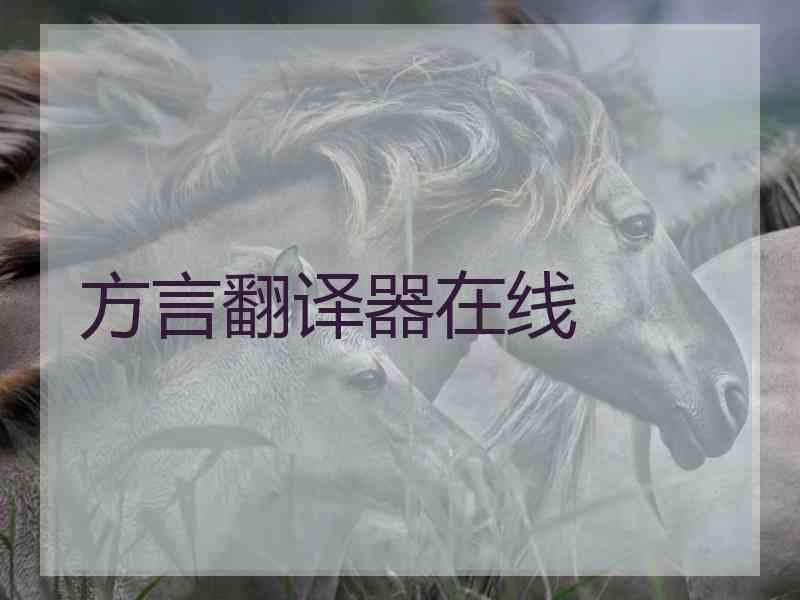 方言翻译器在线