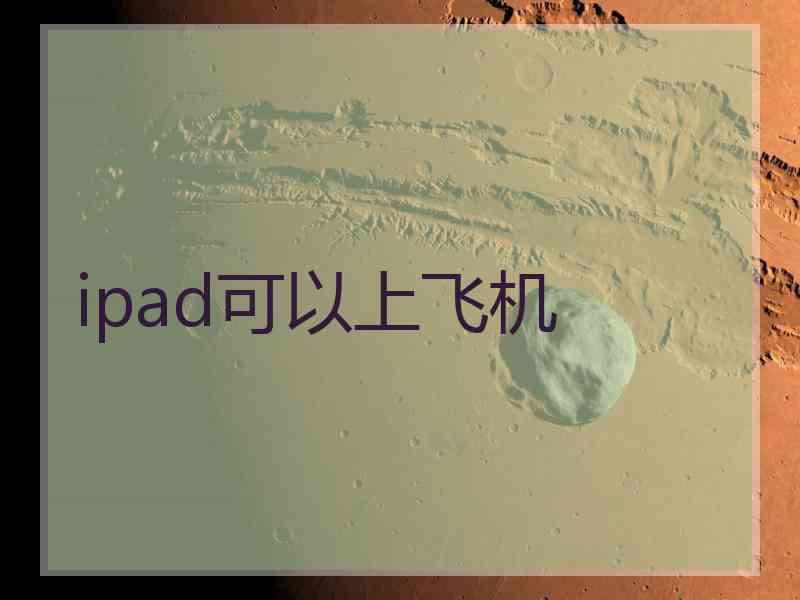 ipad可以上飞机