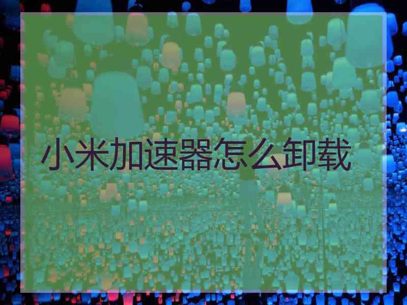 小米加速器怎么卸载