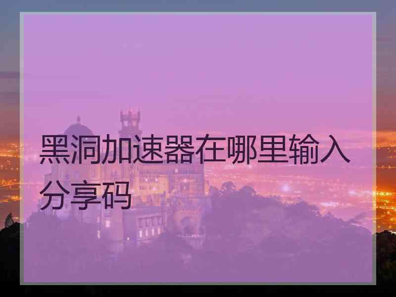 黑洞加速器在哪里输入分享码