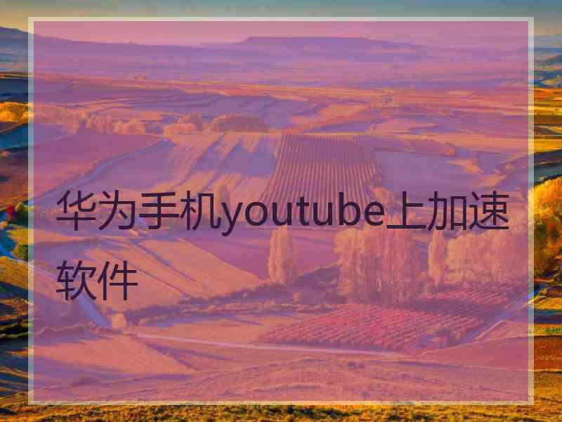 华为手机youtube上加速软件