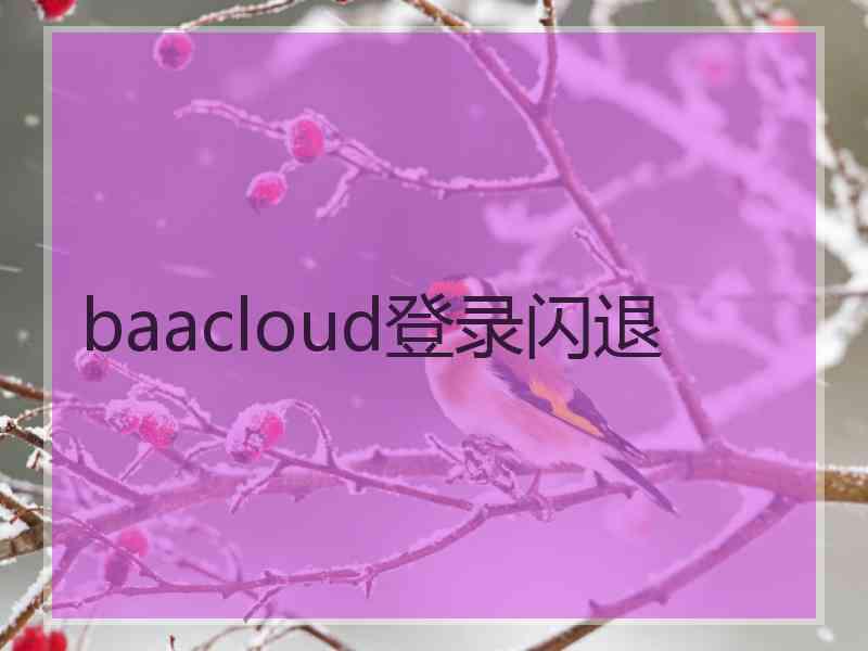 baacloud登录闪退
