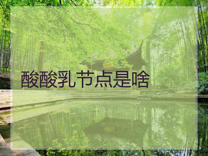 酸酸乳节点是啥