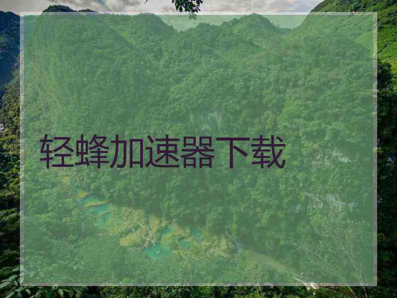 轻蜂加速器下载