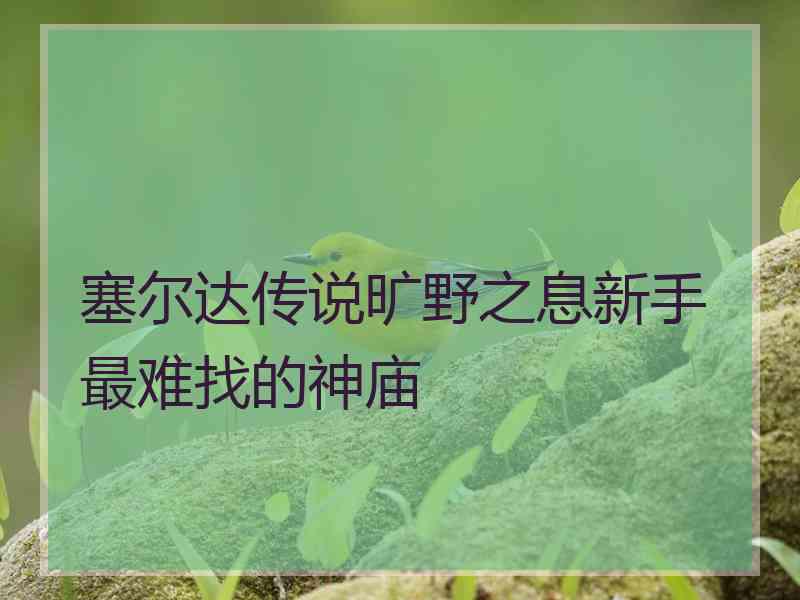 塞尔达传说旷野之息新手最难找的神庙
