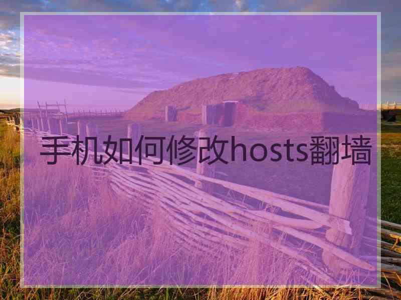 手机如何修改hosts翻墙