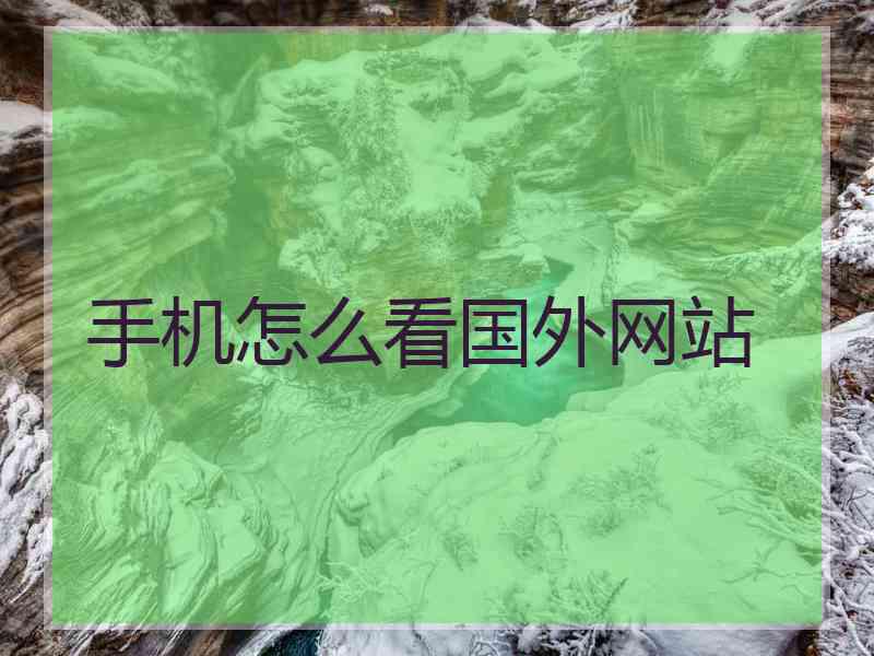 手机怎么看国外网站