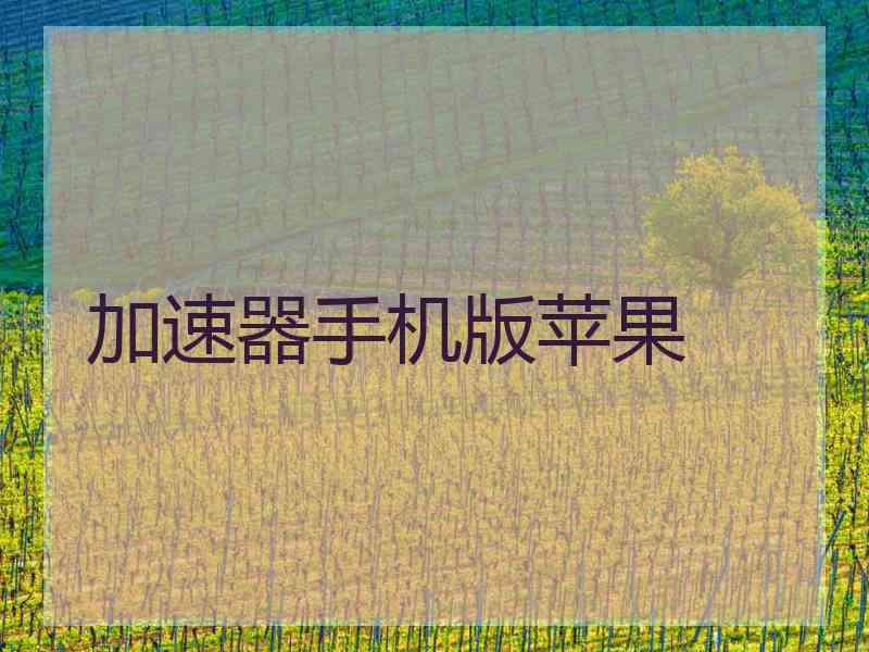 加速器手机版苹果