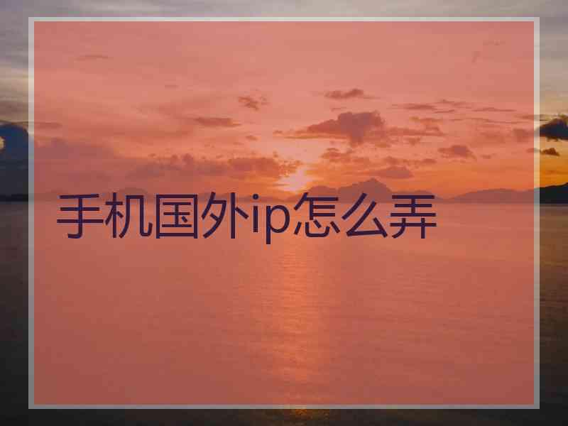 手机国外ip怎么弄