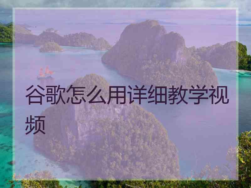 谷歌怎么用详细教学视频