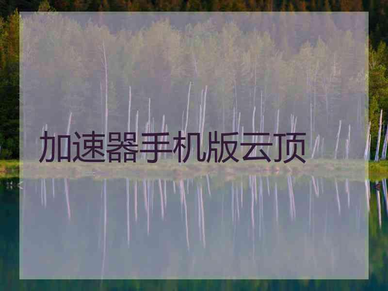 加速器手机版云顶