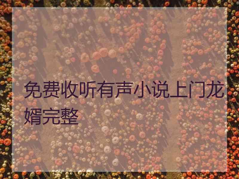 免费收听有声小说上门龙婿完整