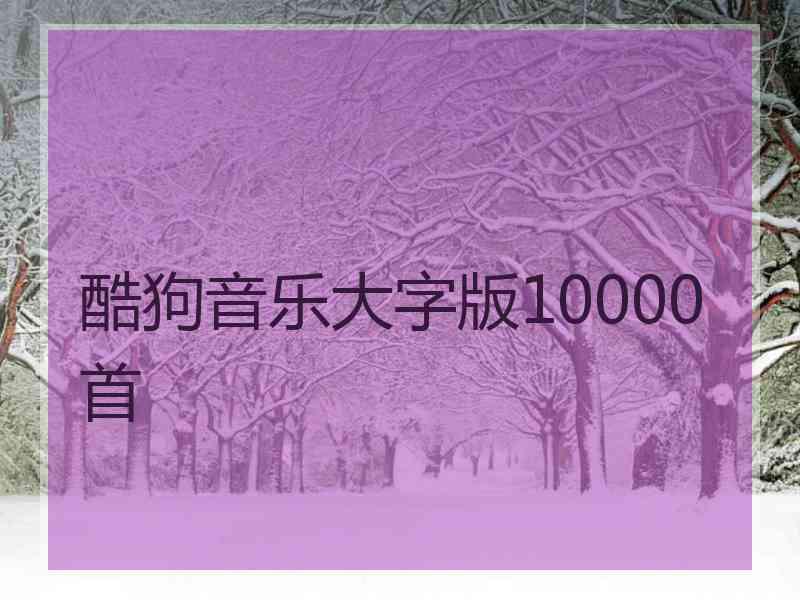 酷狗音乐大字版10000首