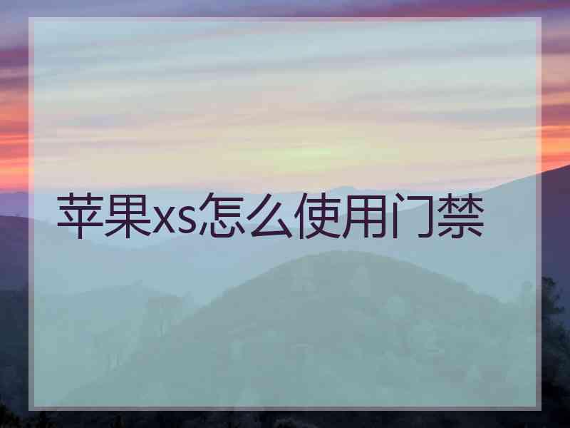 苹果xs怎么使用门禁