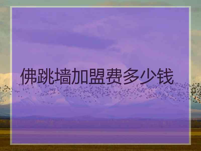佛跳墙加盟费多少钱
