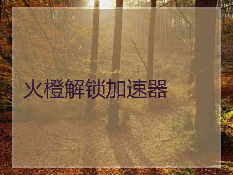 火橙解锁加速器