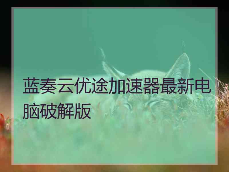 蓝奏云优途加速器最新电脑破解版