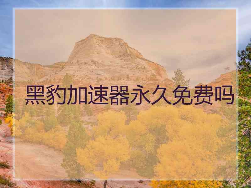 黑豹加速器永久免费吗