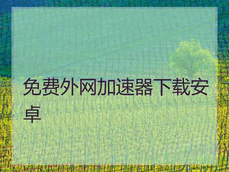免费外网加速器下载安卓